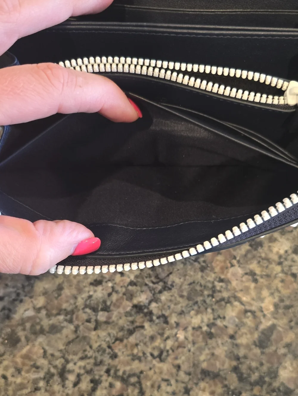 Valeninto Garavani Two Tone Rockstud Long Zip Wallet